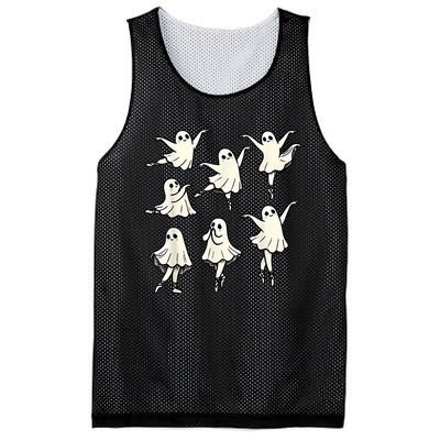 Ballet Ghost Ballet Dancer Spooky Dance Teacher Halloween Mesh Reversible Basketball Jersey Tank