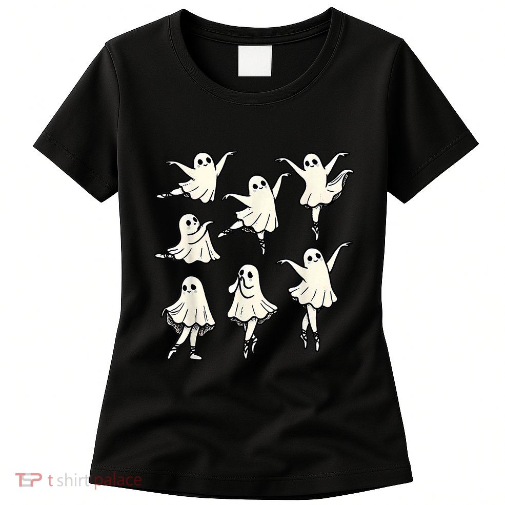 Ballet Ghost Ballet Dancer Spooky Dance Teacher Halloween Womens T-Shirt