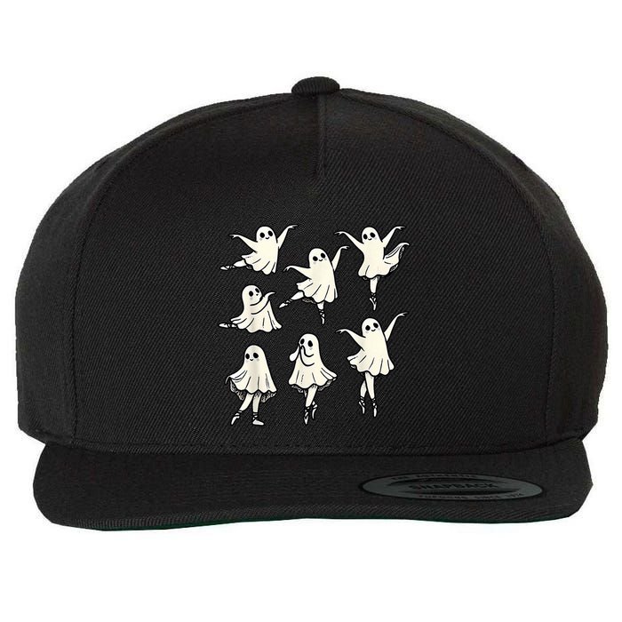 Ballet Ghost Ballet Dancer Spooky Dance Teacher Halloween Wool Snapback Cap