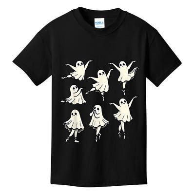 Ballet Ghost Ballet Dancer Spooky Dance Teacher Halloween Kids T-Shirt