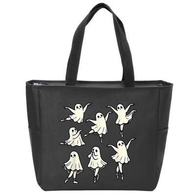 Ballet Ghost Ballet Dancer Spooky Dance Teacher Halloween Zip Tote Bag