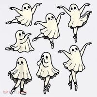 Ballet Ghost Ballet Dancer Spooky Dance Teacher Halloween Garment-Dyed Sweatshirt