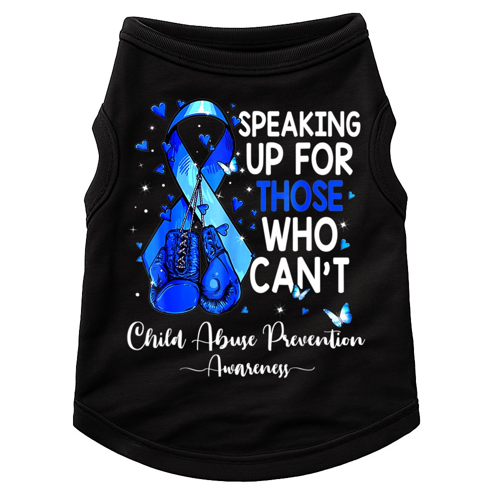 Boxing Gloves Blue Ribbon Child Abuse Prevention Awareness Doggie Tank