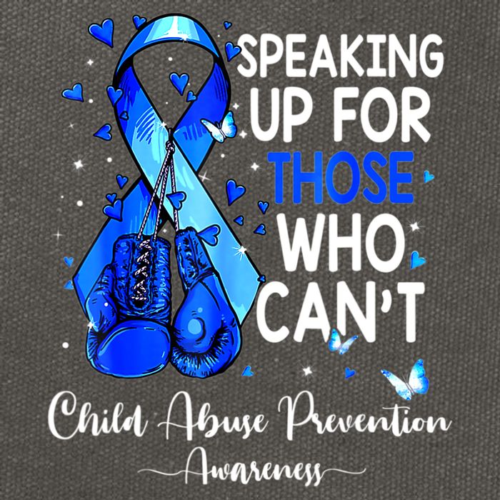 Boxing Gloves Blue Ribbon Child Abuse Prevention Awareness Cotton Canvas Backpack