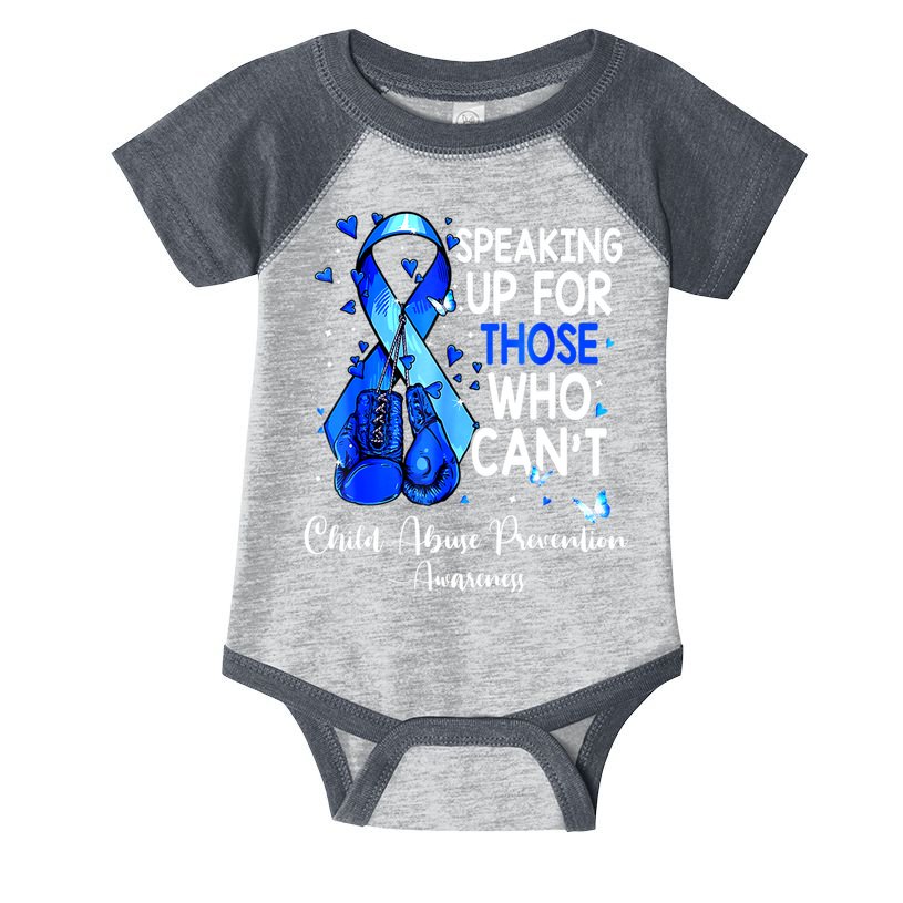Boxing Gloves Blue Ribbon Child Abuse Prevention Awareness Infant Baby Jersey Bodysuit