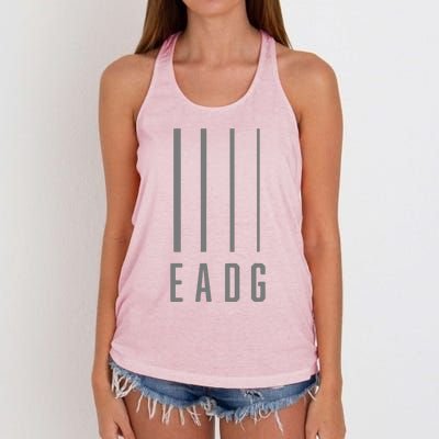 Bass Guitarist Bass Player Gift EADG 4 String Women's Knotted Racerback Tank