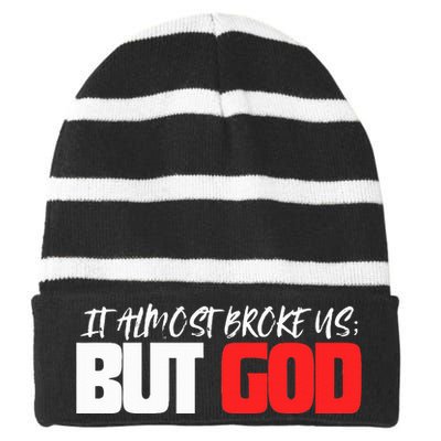 But God Striped Beanie with Solid Band