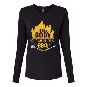 Bbq Griller Barbecue This Body Is Made Of Bbq Meaningful Gift Womens Cotton Relaxed Long Sleeve T-Shirt