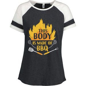 Bbq Griller Barbecue This Body Is Made Of Bbq Meaningful Gift Enza Ladies Jersey Colorblock Tee