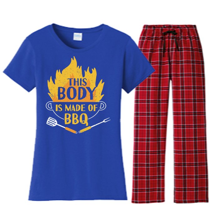 Bbq Griller Barbecue This Body Is Made Of Bbq Meaningful Gift Women's Flannel Pajama Set