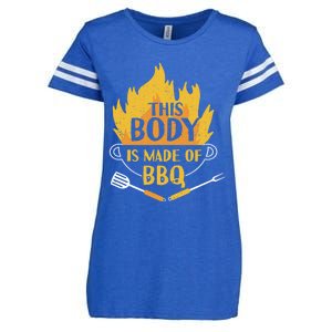 Bbq Griller Barbecue This Body Is Made Of Bbq Meaningful Gift Enza Ladies Jersey Football T-Shirt