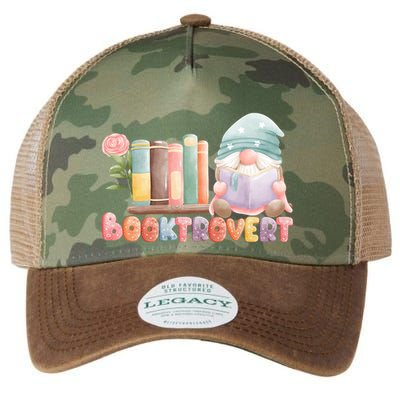 Booktrovert Gnome Book Lovers Gnome Reading A Book Cute Legacy Tie Dye Trucker Hat