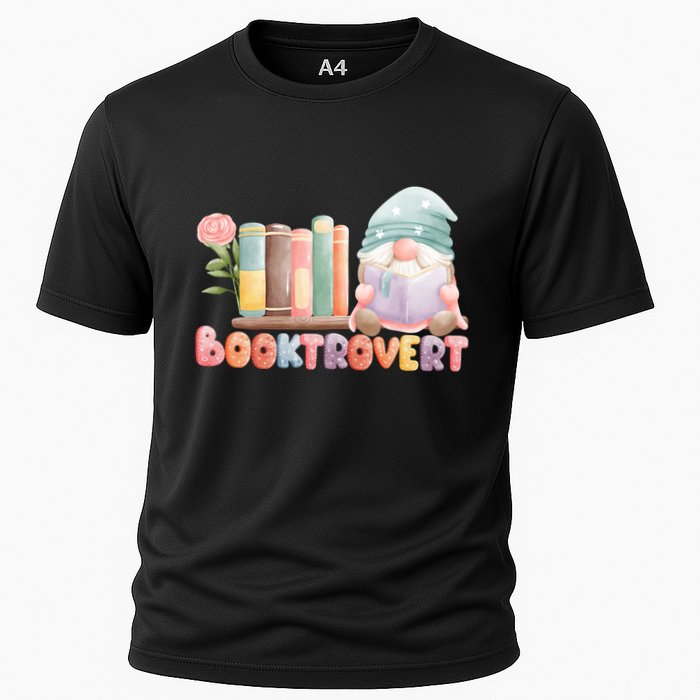 Booktrovert Gnome Book Lovers Gnome Reading A Book Cute Cooling Performance Crew T-Shirt