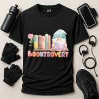 Booktrovert Gnome Book Lovers Gnome Reading A Book Cute Cooling Performance Crew T-Shirt
