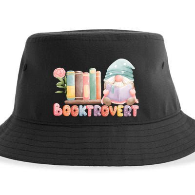 Booktrovert Gnome Book Lovers Gnome Reading A Book Cute Sustainable Bucket Hat