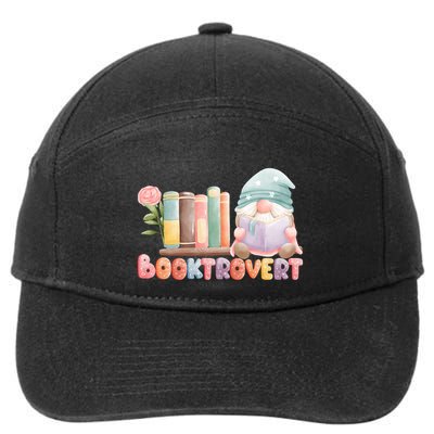 Booktrovert Gnome Book Lovers Gnome Reading A Book Cute 7-Panel Snapback Hat