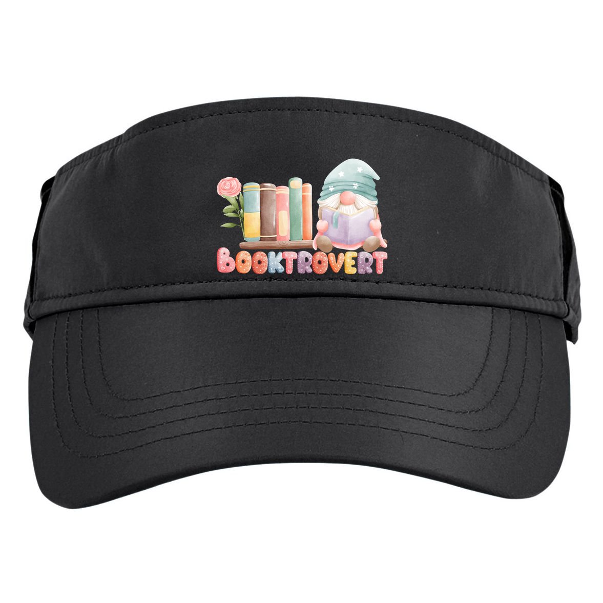 Booktrovert Gnome Book Lovers Gnome Reading A Book Cute Adult Drive Performance Visor