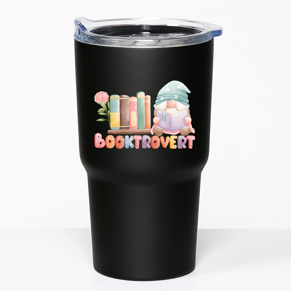 Booktrovert Gnome Book Lovers Gnome Reading A Book Cute Tumbler