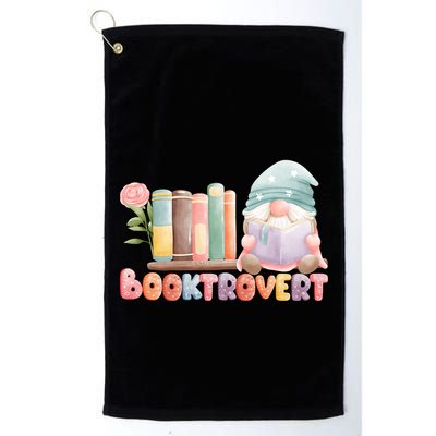 Booktrovert Gnome Book Lovers Gnome Reading A Book Cute Golf Towel