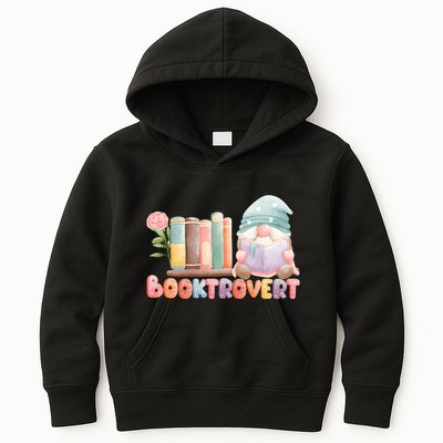 Booktrovert Gnome Book Lovers Gnome Reading A Book Cute Kids Hoodie