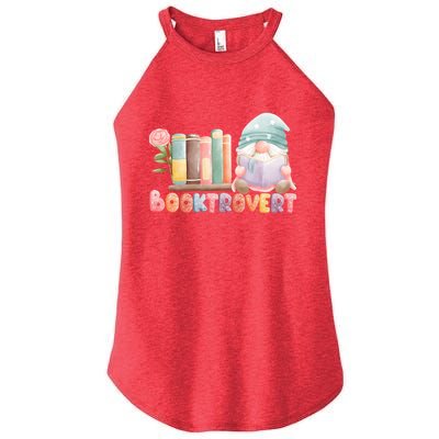 Booktrovert Gnome Book Lovers Gnome Reading A Book Cute Women's Perfect Tri Rocker Tank