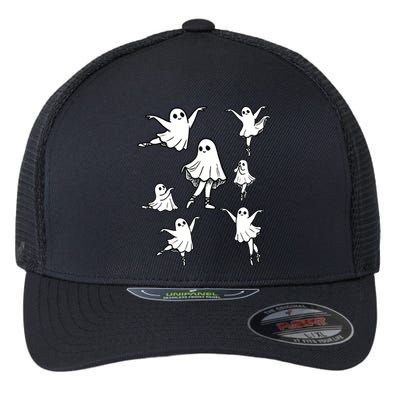 Ballet Ghost Ballet Dancer Spooky Dance Teacher Halloween Flexfit Unipanel Trucker Cap