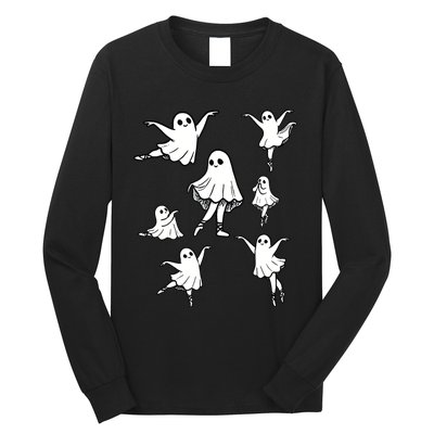 Ballet Ghost Ballet Dancer Spooky Dance Teacher Halloween Long Sleeve Shirt