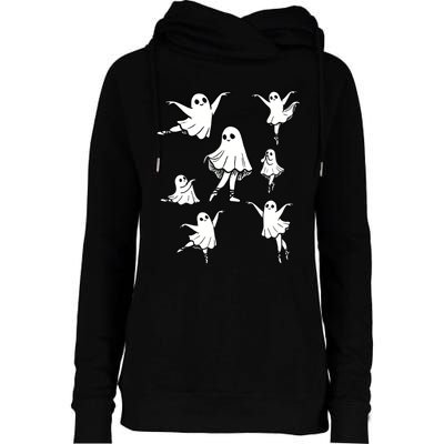 Ballet Ghost Ballet Dancer Spooky Dance Teacher Halloween Womens Funnel Neck Pullover Hood