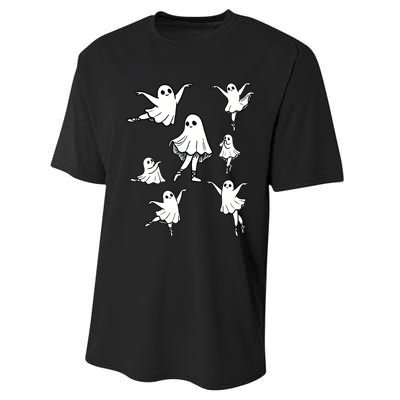 Ballet Ghost Ballet Dancer Spooky Dance Teacher Halloween Performance Sprint T-Shirt