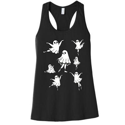 Ballet Ghost Ballet Dancer Spooky Dance Teacher Halloween Women's Racerback Tank