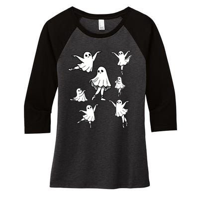 Ballet Ghost Ballet Dancer Spooky Dance Teacher Halloween Women's Tri-Blend 3/4-Sleeve Raglan Shirt