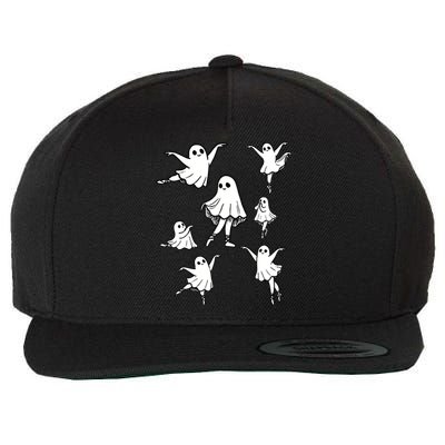 Ballet Ghost Ballet Dancer Spooky Dance Teacher Halloween Wool Snapback Cap