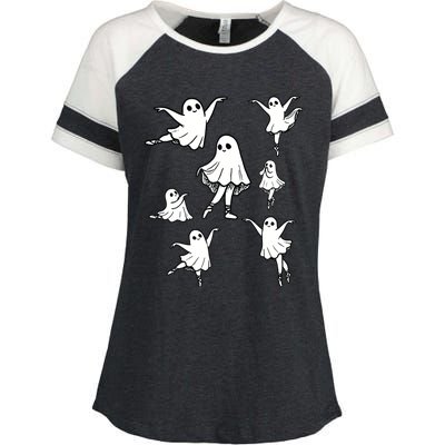 Ballet Ghost Ballet Dancer Spooky Dance Teacher Halloween Enza Ladies Jersey Colorblock Tee