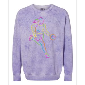 Basketball Girl Bball Women Basketball Colorblast Crewneck Sweatshirt