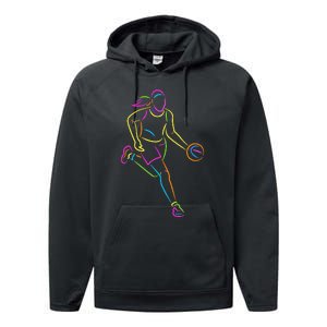 Basketball Girl Bball Women Basketball Performance Fleece Hoodie