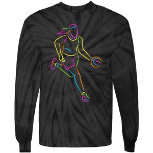 Basketball Girl Bball Women Basketball Tie-Dye Long Sleeve Shirt