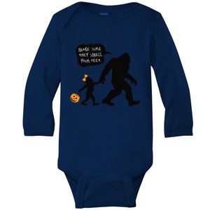 Baby Girll Bigfoot Smell My Feet Halloween Baby Long Sleeve Bodysuit