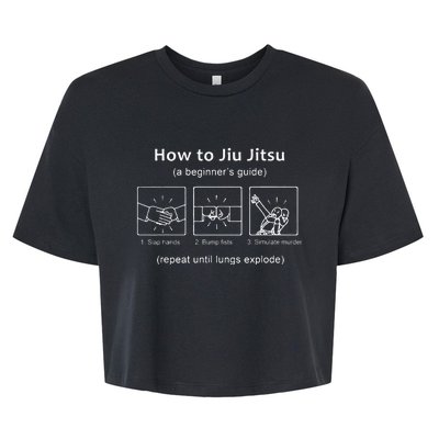 BJJ Gifts Beginner Jiu Jitsu Guide Funny Brazilian Jiu Jitsu Bella+Canvas Jersey Crop Tee