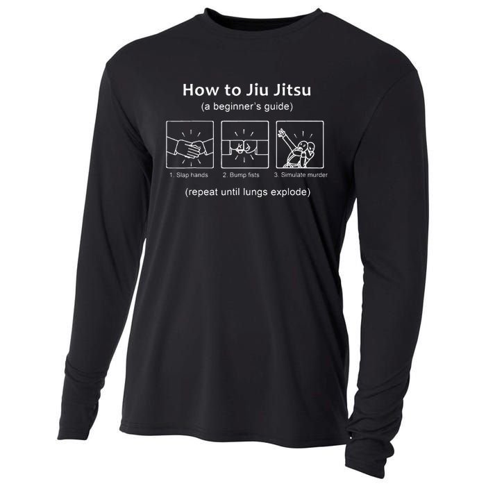 BJJ Gifts Beginner Jiu Jitsu Guide Funny Brazilian Jiu Jitsu Cooling Performance Long Sleeve Crew