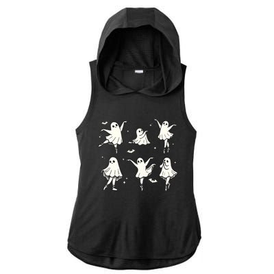 Ballet Ghost Ballet Dancer Spooky Dance Halloween Ladies PosiCharge Tri-Blend Wicking Draft Hoodie Tank