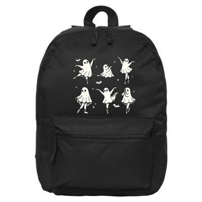 Ballet Ghost Ballet Dancer Spooky Dance Halloween 16 in Basic Backpack
