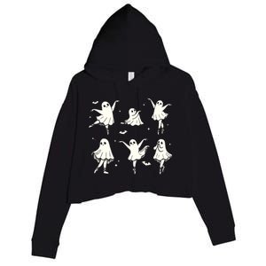 Ballet Ghost Ballet Dancer Spooky Dance Halloween Crop Fleece Hoodie