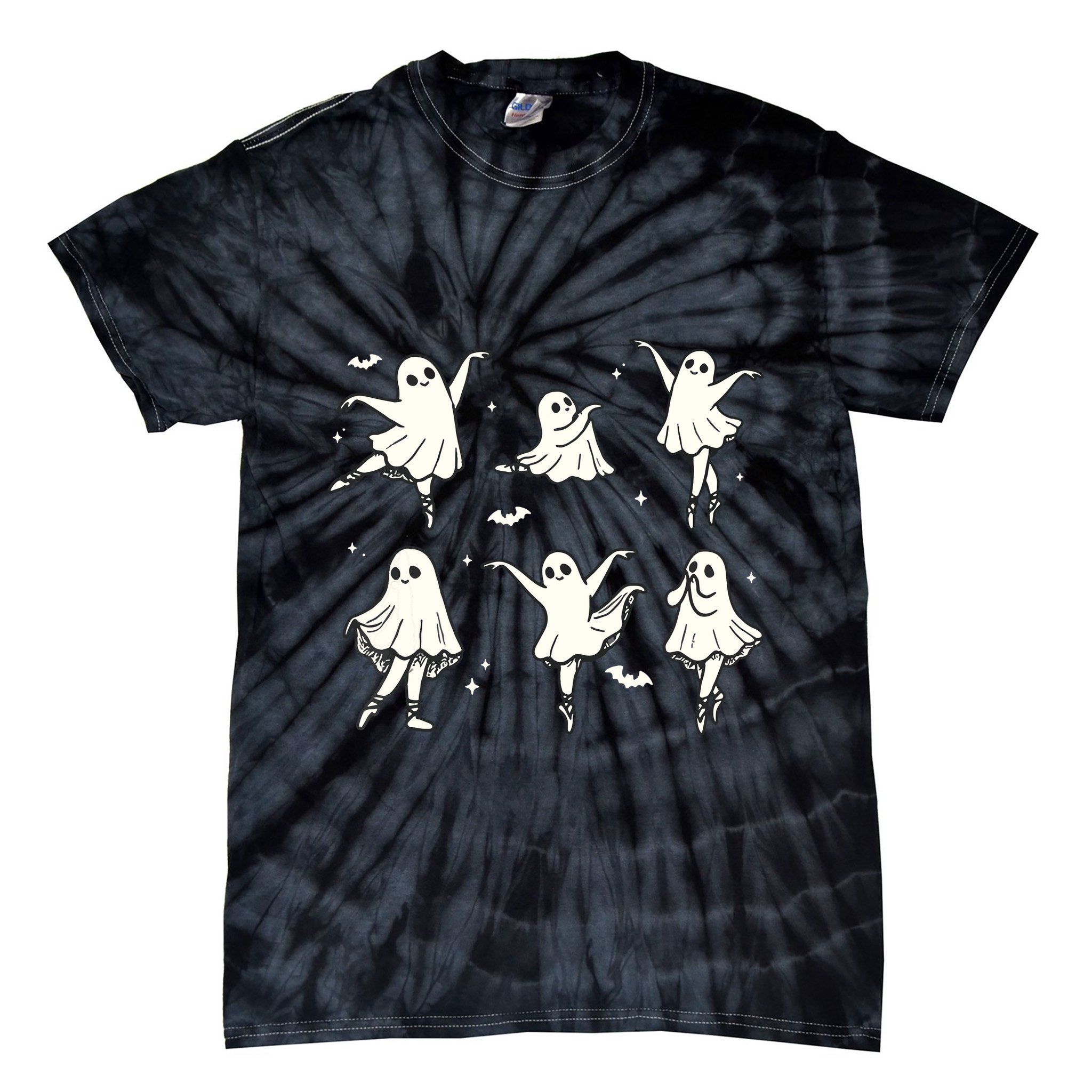 Ballet Ghost Ballet Dancer Spooky Dance Halloween Tie-Dye T-Shirt
