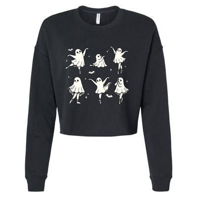 Ballet Ghost Ballet Dancer Spooky Dance Halloween Cropped Pullover Crew