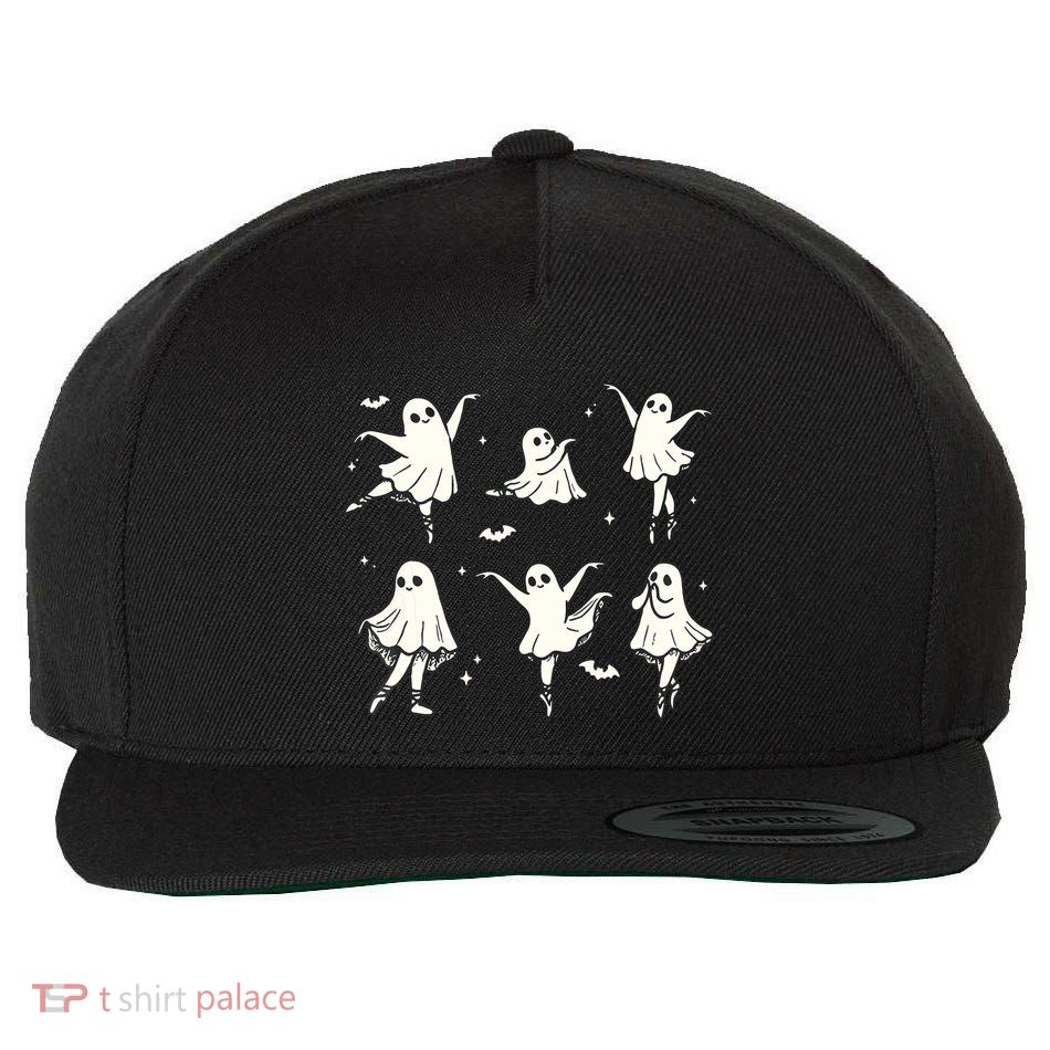 Ballet Ghost Ballet Dancer Spooky Dance Halloween Wool Snapback Cap