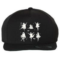 Ballet Ghost Ballet Dancer Spooky Dance Halloween Wool Snapback Cap