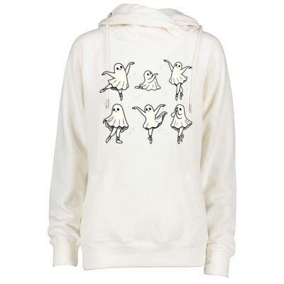 Ballet Ghost Ballet Dancer Spooky Dance Halloween Womens Funnel Neck Pullover Hood