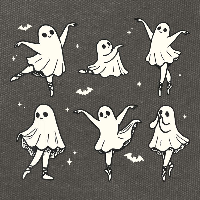 Ballet Ghost Ballet Dancer Spooky Dance Halloween Cotton Canvas Backpack