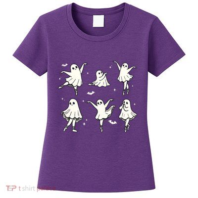 Ballet Ghost Ballet Dancer Spooky Dance Halloween Womens T-Shirt