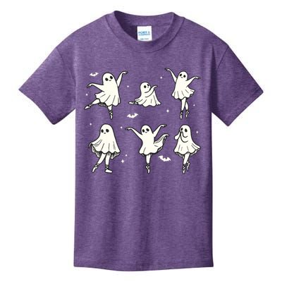 Ballet Ghost Ballet Dancer Spooky Dance Halloween Kids T-Shirt